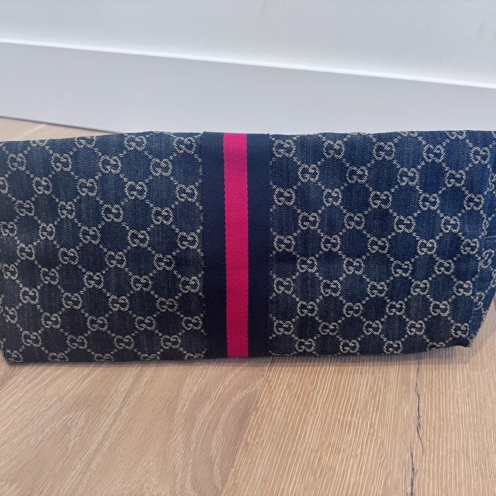 Gucci Giglio large tote bag blue and white denim - Picture 4 of 5